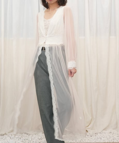 Lace-Trimmed Sheer Nightdress