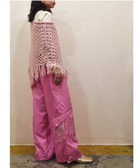 Cotton Candy Pink Yarn Poncho