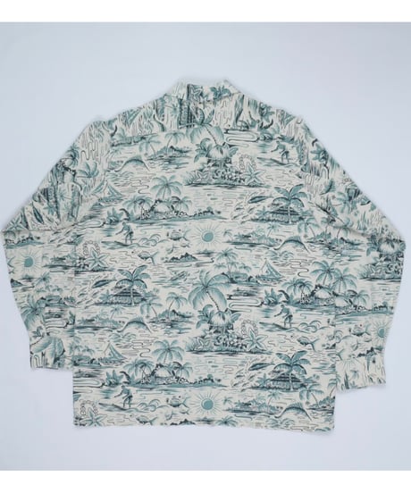 40s Long-sleeve Cotton Aloha Shirt