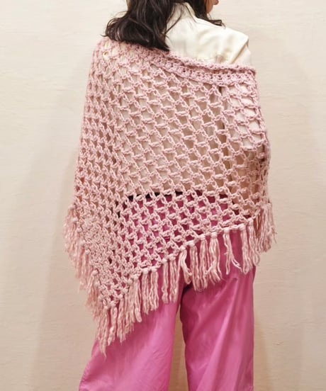 Cotton Candy Pink Yarn Poncho