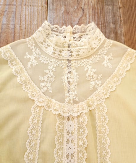 90s Lace Sheer Yoke Blouse