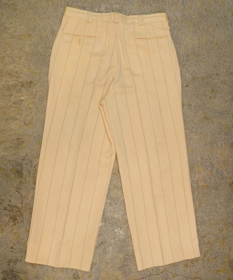 Yellow × Light blue Striped Two-pleat Wide slacks