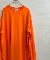 Fluorescent orange Big silhouette long sleeve T-shirt