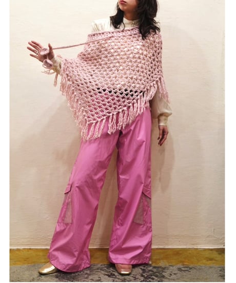 Cotton Candy Pink Yarn Poncho