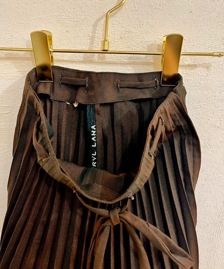 50s Brown Pleats Skirt