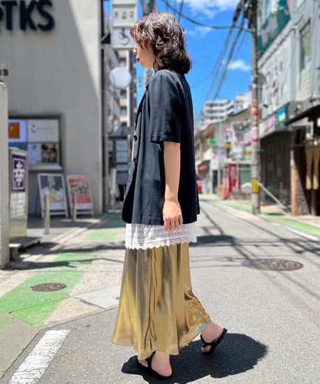 『J.CREW』 Gold Mirror Long Skirt