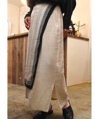90s Linen Side Slit Skirt