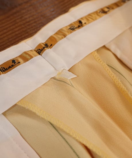 Yellow × Light blue Striped Two-pleat Wide slacks