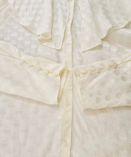 Ruffle Collar Jacquard Shirt