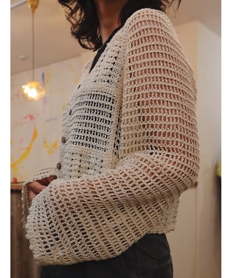 Crochet Knit Short Cardigan