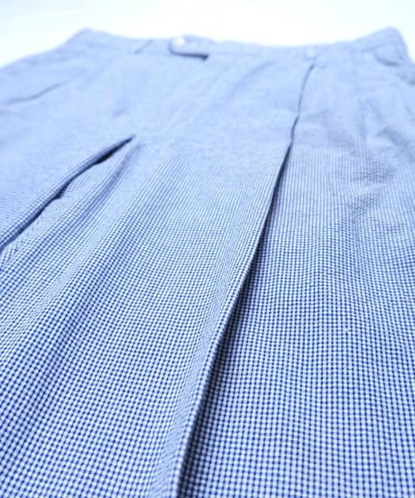 Seersucker pincheck two-pleat slacks