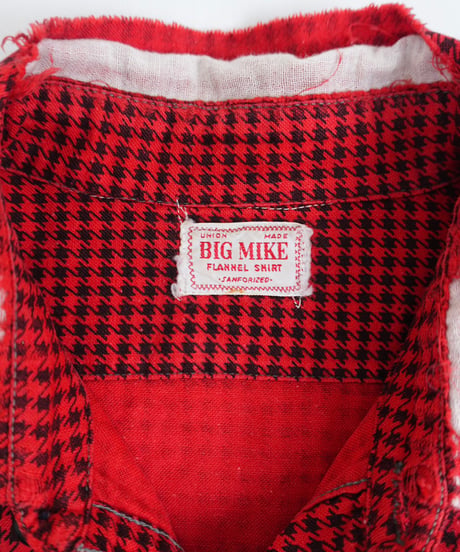 50s "BIG MIKE" Houndstooth printed flannel shirt Junk