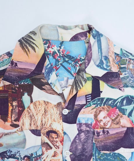 40's "MAIDEN" Picture Print Aloha Shirt