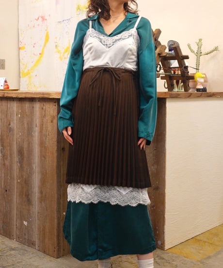 50s Brown Pleats Skirt