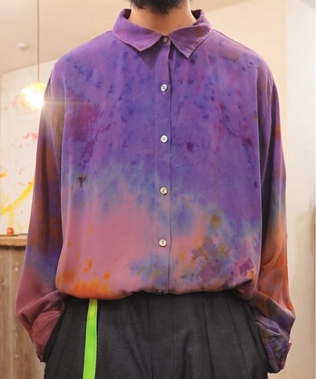 90s 『CHICO’S DESIGN』 Tie-dye silk shirt