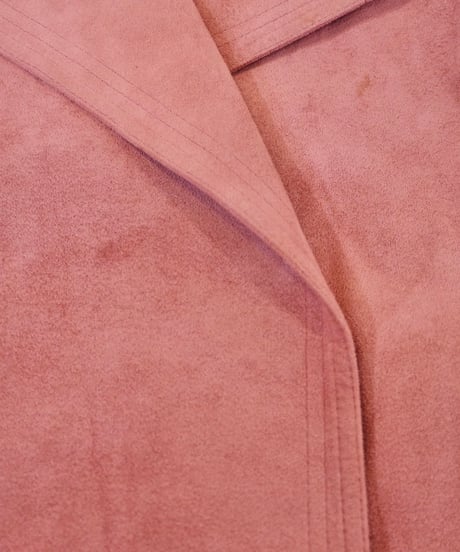 Fake Suede Leather Long Coat