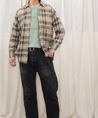 60s "ARROW" Open-collar cotton check shirt / size M