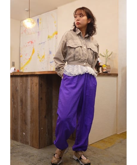 90s Purple Nylon Track Pants