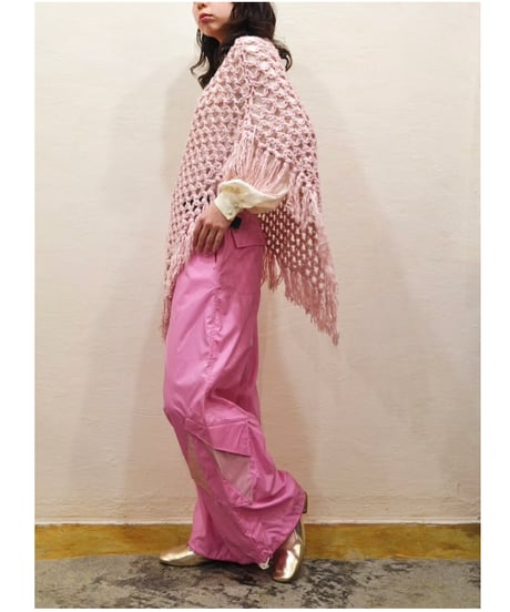 Cotton Candy Pink Yarn Poncho