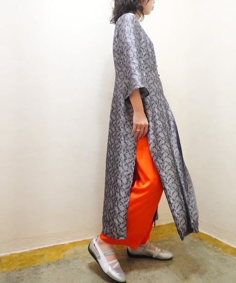 Vivid Orange Satin Wide Pants
