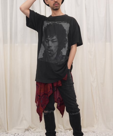 90s “Jimi Hendrix” Typography Portrait Print T-Shirt / size XL