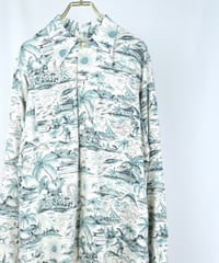 40s Long-sleeve Cotton Aloha Shirt