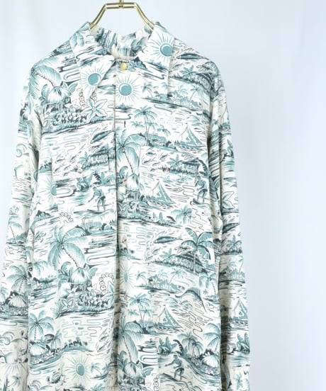 40s Long-sleeve Cotton Aloha Shirt