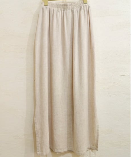 90s Linen Side Slit Skirt