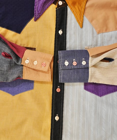 70s 『KENNINGTON』 Crazy pattern cotton shirt / size M 程度