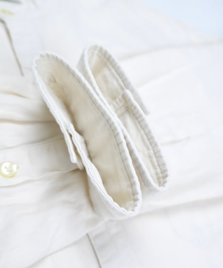 "ORVIS" Cotton Linen Banded Collar Shirt