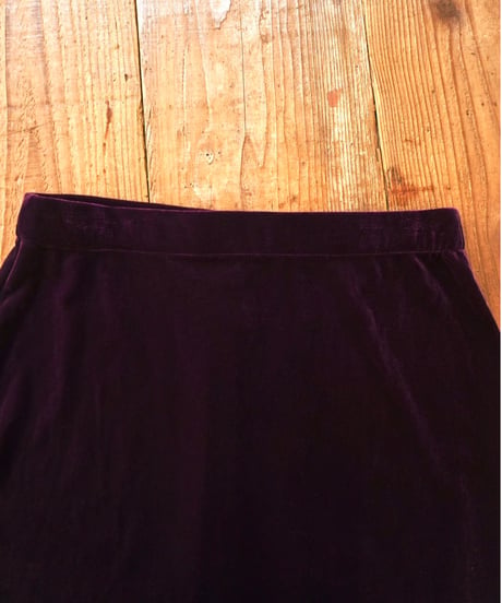 90s Deep Purple Velour Long Skirt