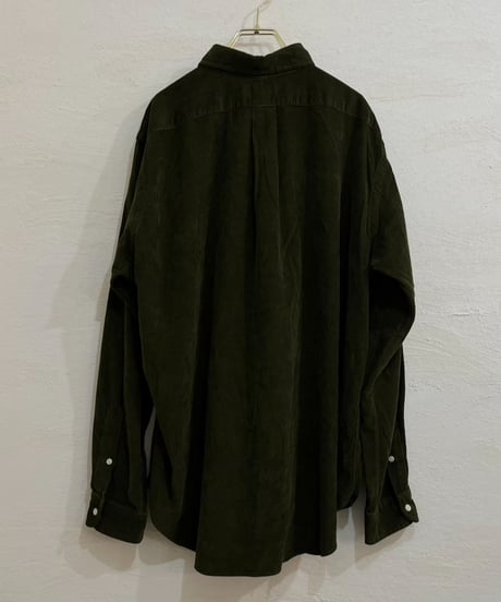 『Ralph Lauren』 Dark green corduroy shirt / size XL