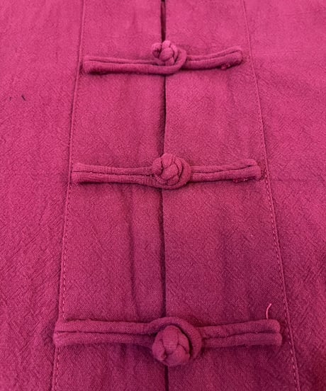 Wine red long sleeve Chinese shirt