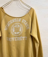 60s "WISCONSIN STATE UNIVERSITY" printed sweatshirt