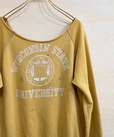 60s "WISCONSIN STATE UNIVERSITY" printed sweatshirt