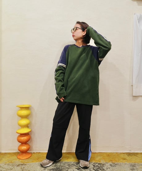 Side line Switching Long sleeve T-shirt