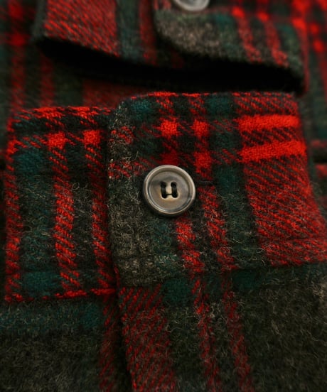 90s 『johnson woolen mills』 Red checked Wool jacket “Made in USA”