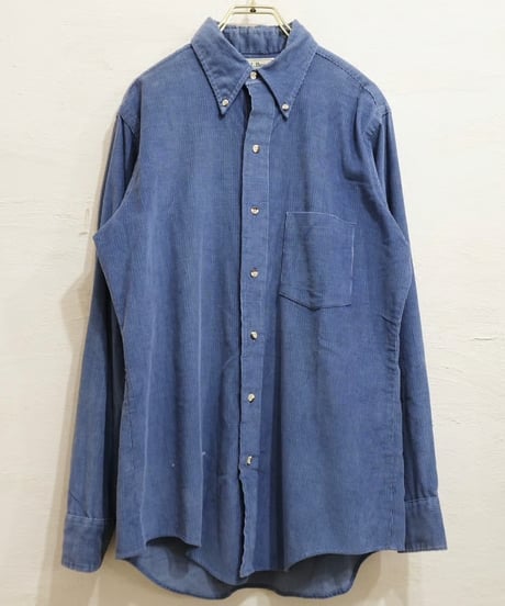 80s 『L.L.Bean』 ブルー ボタンダウン コーデュロイシャツ