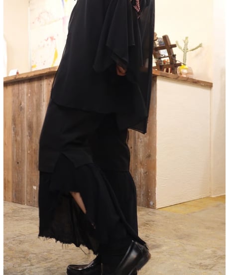 Deep Slit Ruffle Pants