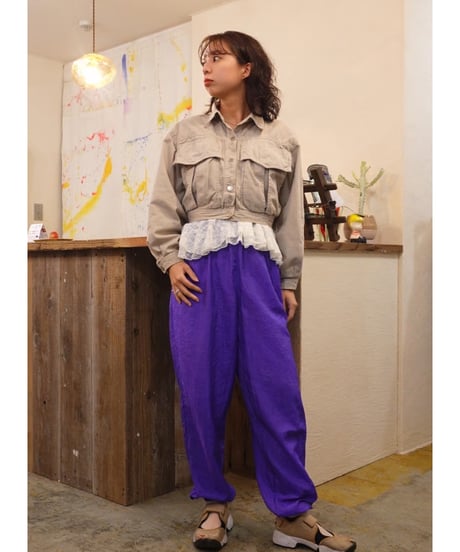 90s Purple Nylon Track Pants