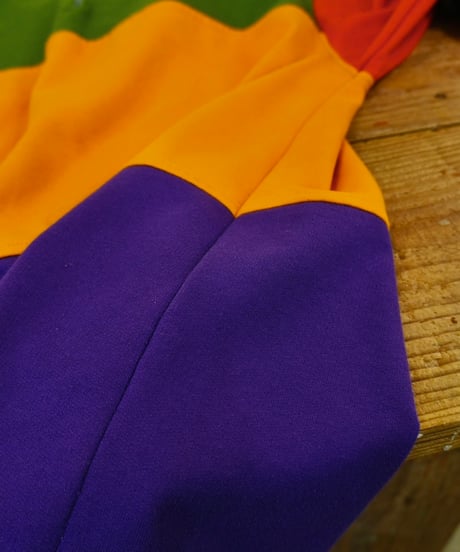 90s Multicolor Half zip Sweatshirt hoodie / size L