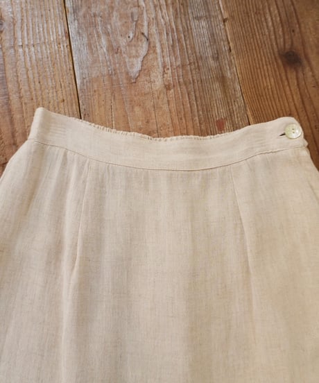 90s Linen Side Slit Skirt
