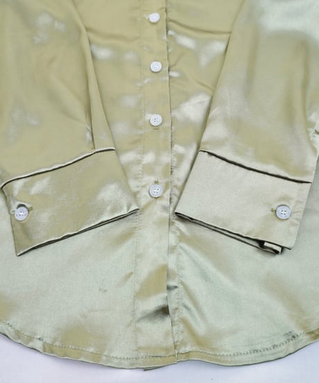 Champagne-colored glossy satin blouse
