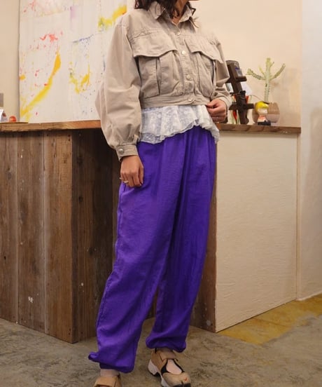 90s Purple Nylon Track Pants