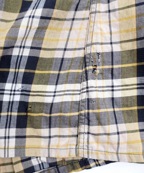 60s "ARROW" Open-collar cotton check shirt / size M