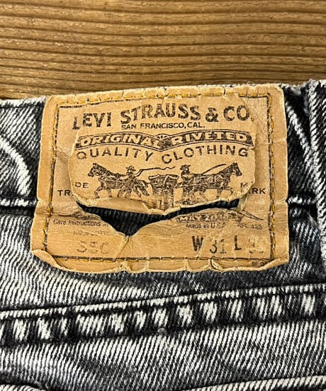 90s 『Levi's 550』 Chemical wash Black Jeans / size W31 L30