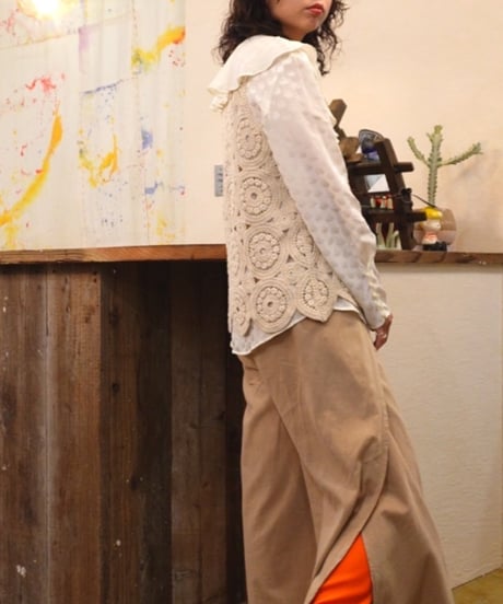 Ruffle Collar Jacquard Shirt
