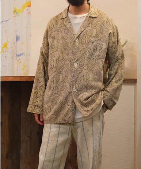 60s『ARROW』Paisley pattern pajama shirt