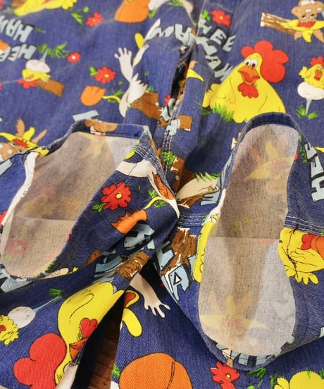 70s 『LIBERTY』 “HEE HAW” 総柄 オーバーオール / size W48 L36
