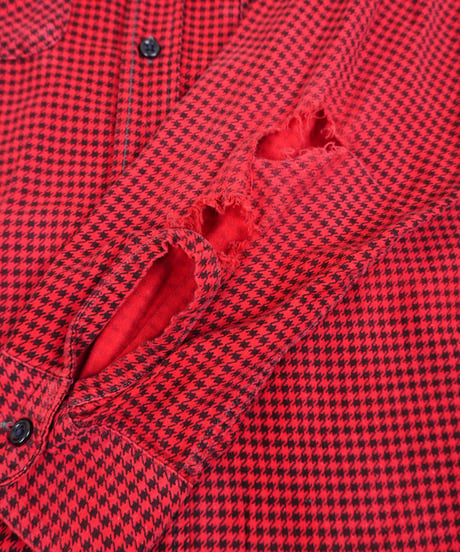 50s "BIG MIKE" Houndstooth printed flannel shirt Junk